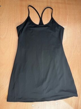 Quince Black Mini Tennis, Padel or Pickleball Dress with Racerback & Shorts
